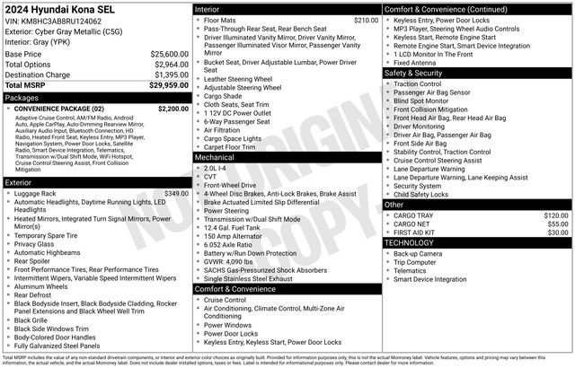 Used 2024 Hyundai Kona SEL w/ Convenience Package image 35