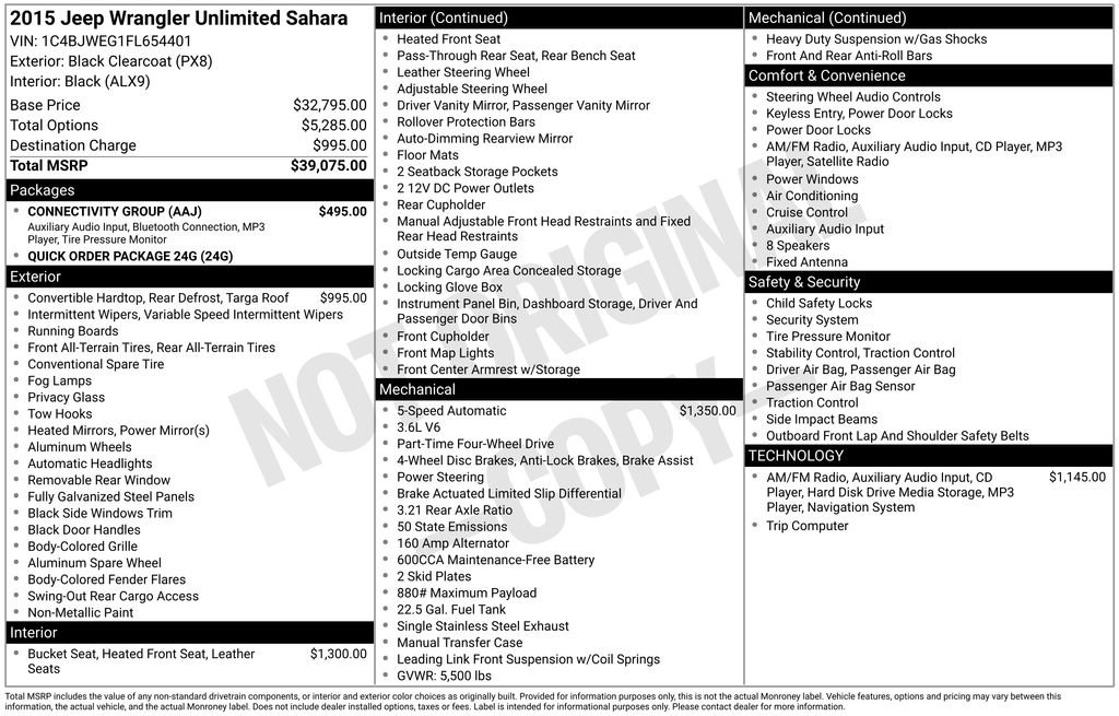 Used 2015 Jeep Wrangler Unlimited Sahara w/ Connectivity Group image 31