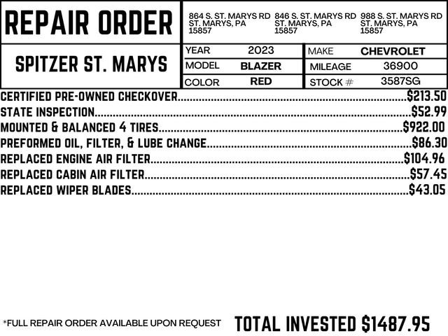 Used 2023 Chevrolet Blazer RS w/ Driver Confidence II Package image 5