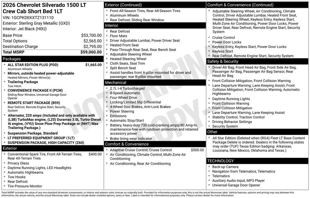 New 2026 Chevrolet Silverado 1500 LT w/ All Star Edition Plus AWD/4WD image 4