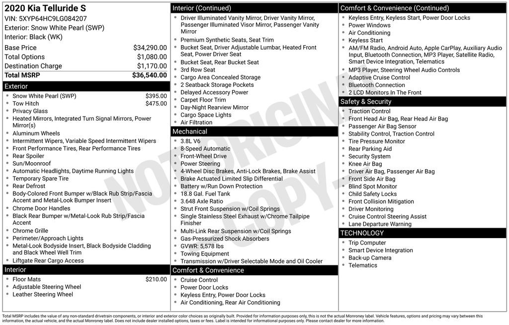 Used 2020 Kia Telluride S image 11