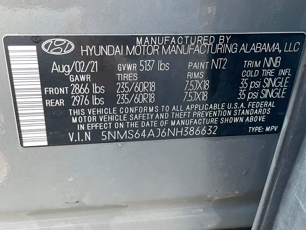 Used 2022 Hyundai Santa Fe SEL w/ Convenience Package FWD image 33
