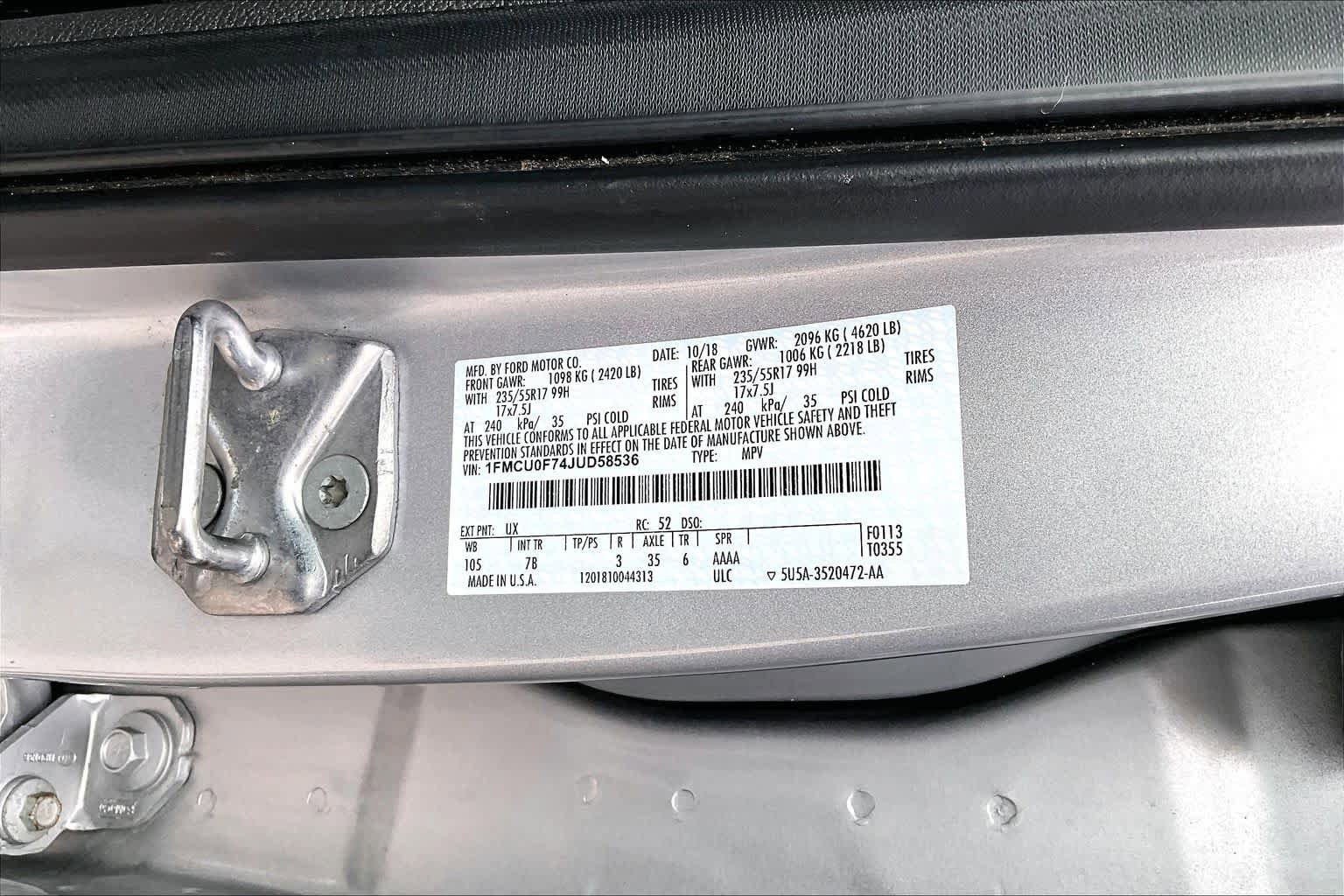 Used 2018 Ford Escape S FWD image 37