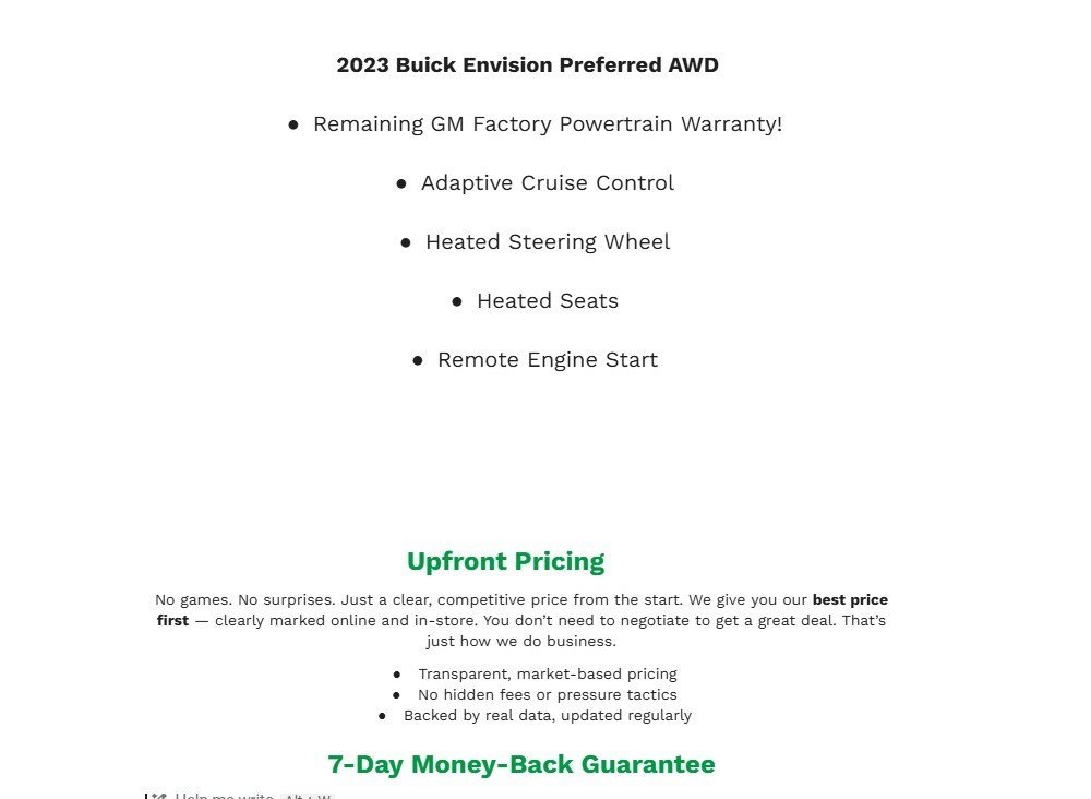 Used 2023 Buick Envision Preferred w/ Sport Touring Package image 2