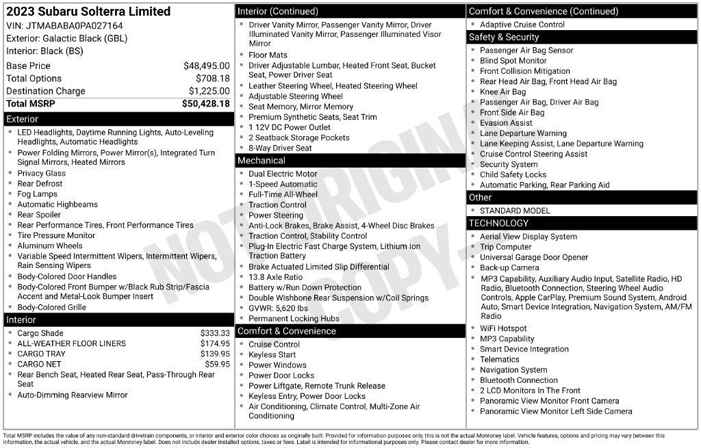 Certified 2023 Subaru Solterra AWD image 44