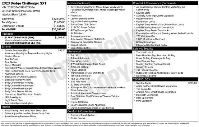 Used 2023 Dodge Challenger SXT w/ Blacktop Package