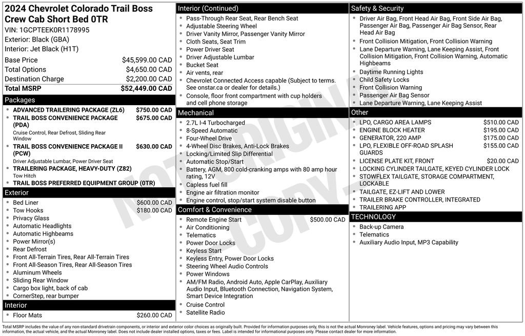 Used 2024 Chevrolet Colorado Trail Boss w/ Advanced Trailering Package AWD/4WD image 69