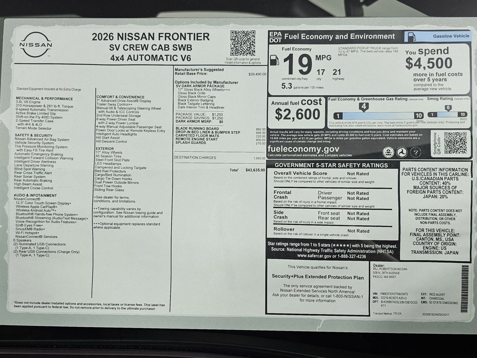 New 2026 Nissan Frontier SV image 38