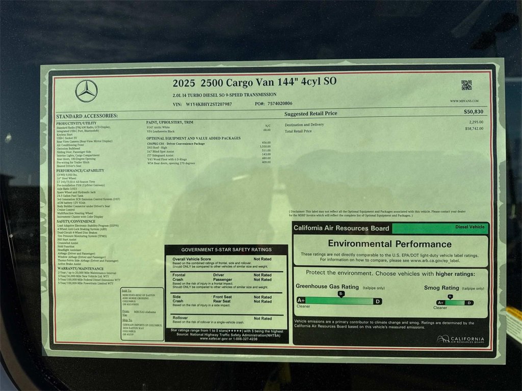 New 2025 Mercedes-Benz Sprinter 2500 image 9