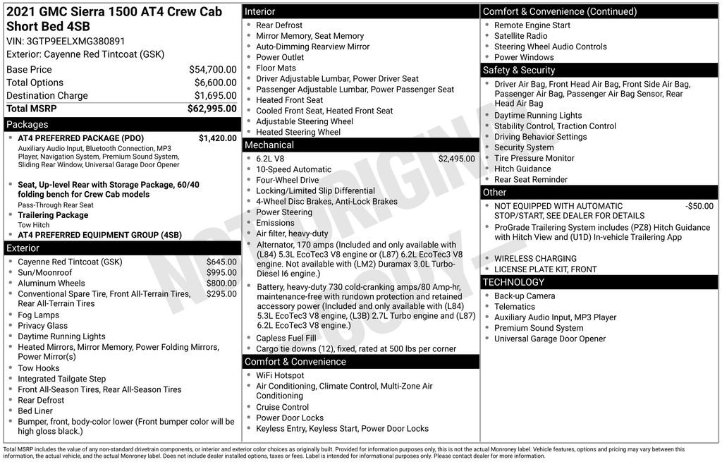 Used 2021 GMC Sierra 1500 AT4 w/ AT4 Preferred Package AWD/4WD image 12