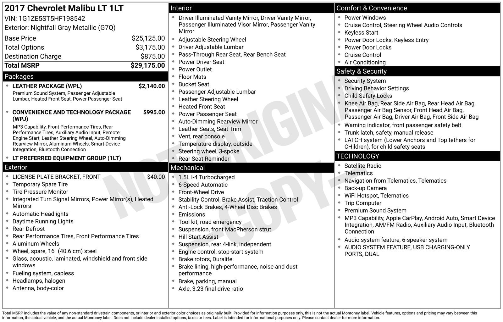 Used 2017 Chevrolet Malibu LT w/ Leather Package FWD image 5