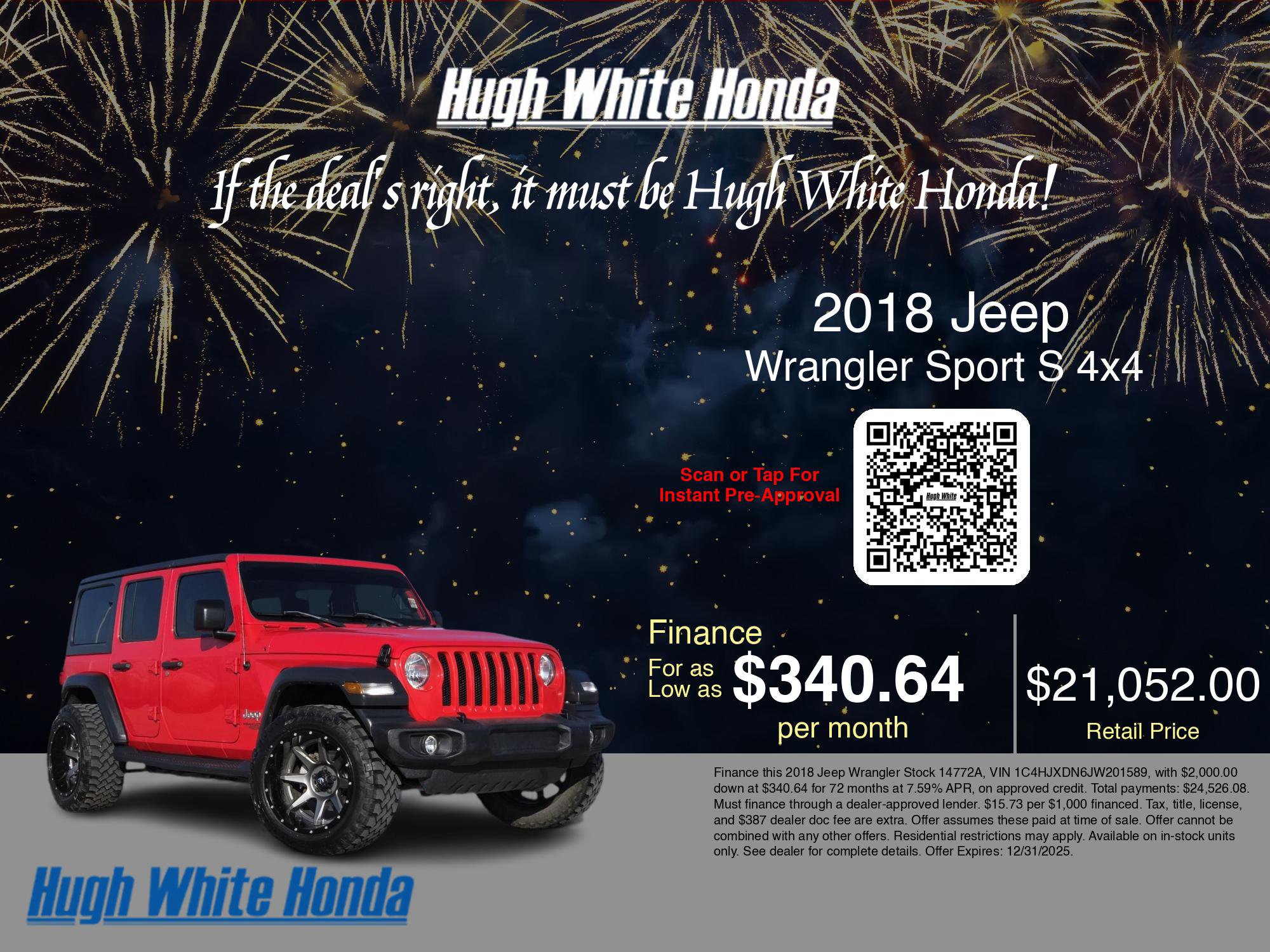 Used 2018 Jeep Wrangler Unlimited Sport S image 3