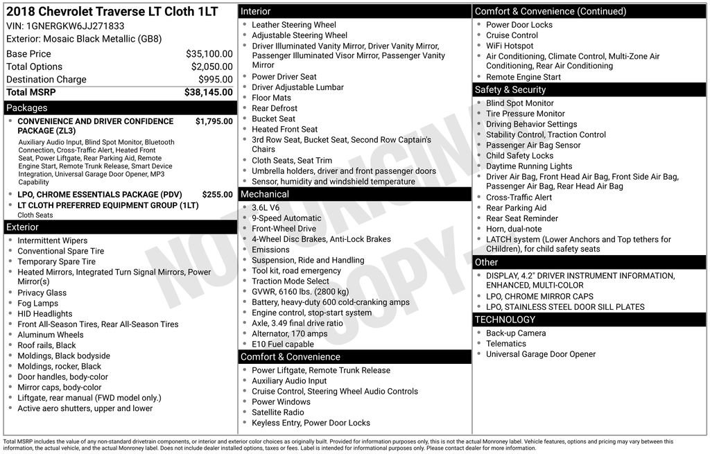 Used 2018 Chevrolet Traverse LT FWD image 47