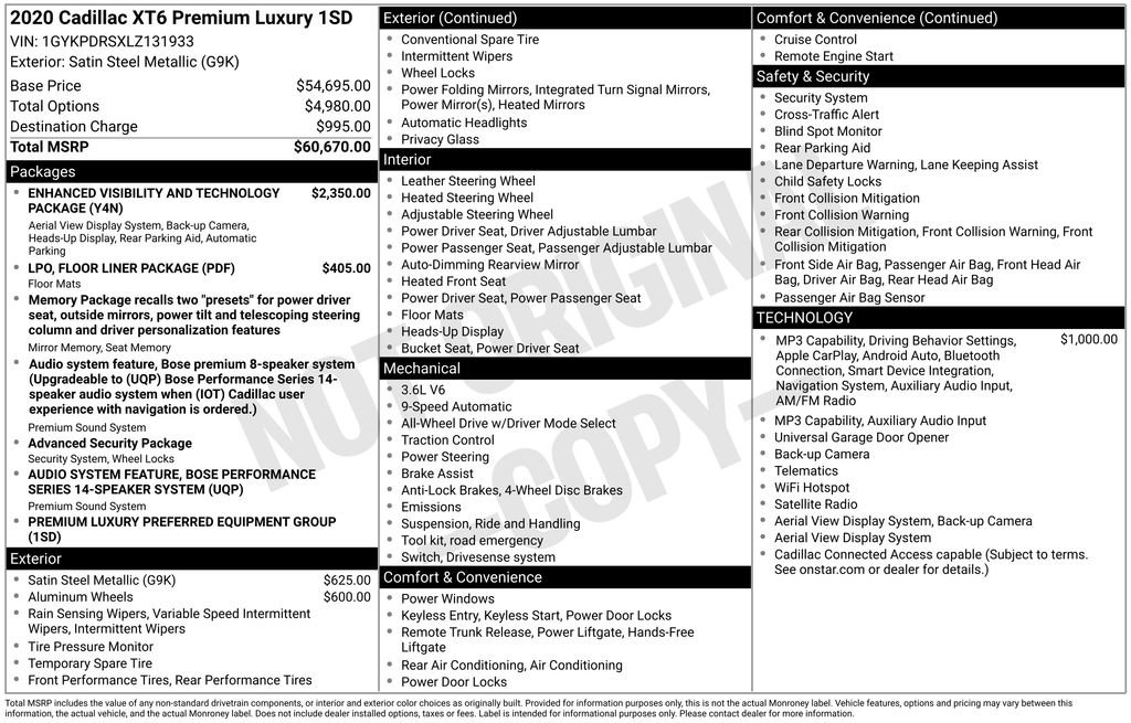 Used 2020 Cadillac XT6 Premium Luxury AWD/4WD image 3