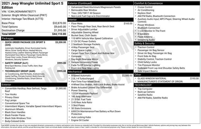 Used 2021 Jeep Wrangler Unlimited Sport image 15