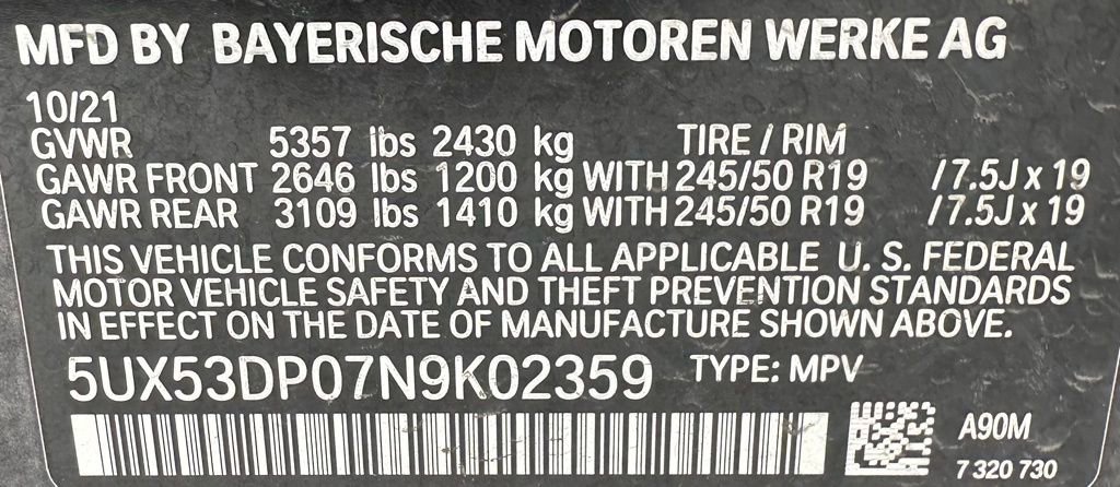 Used 2022 BMW X3 xDrive30i w/ Premium Package 2 image 43