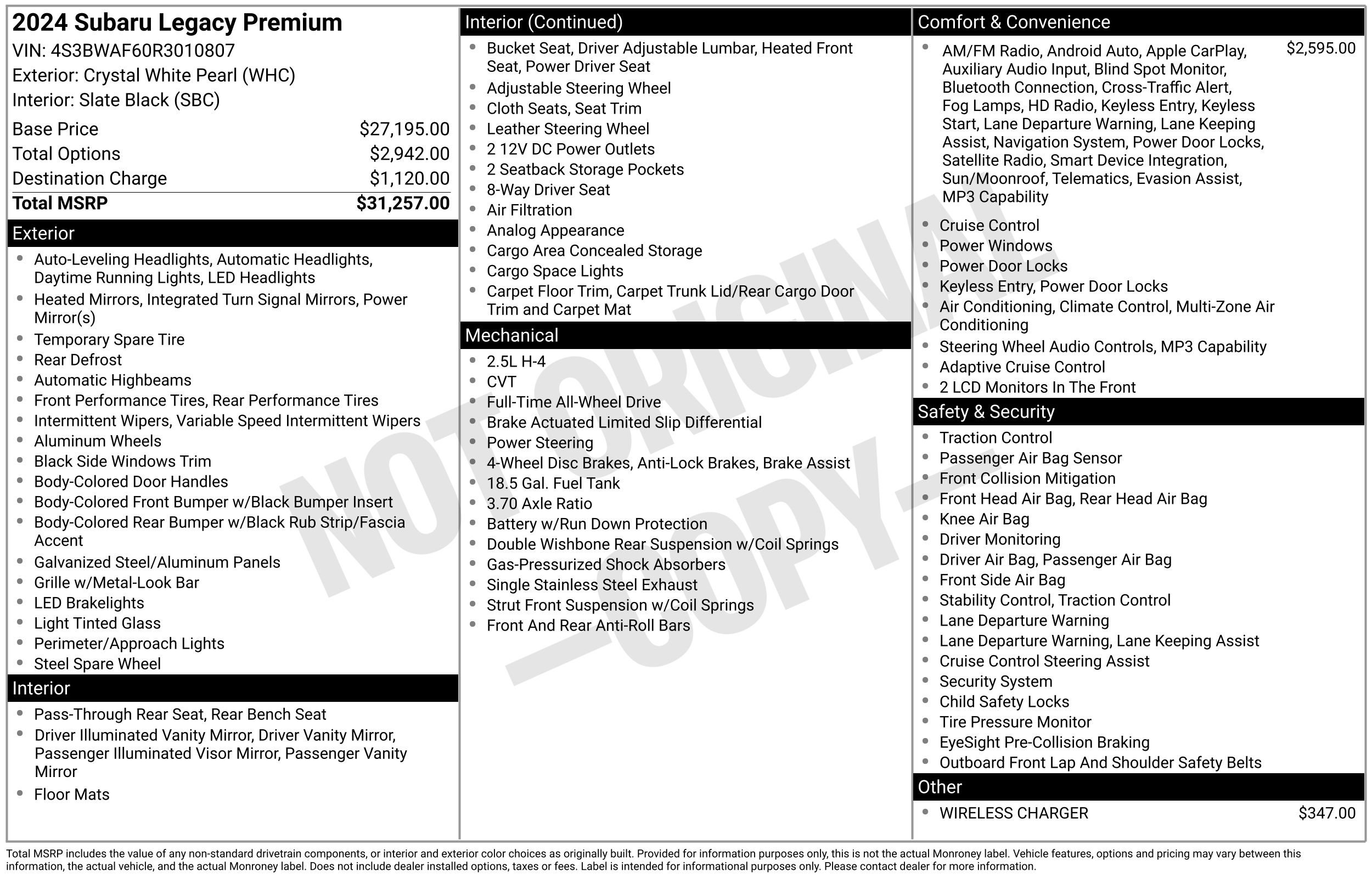 Certified 2024 Subaru Legacy Premium image 47