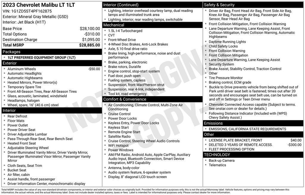 Used 2023 Chevrolet Malibu LT image 2