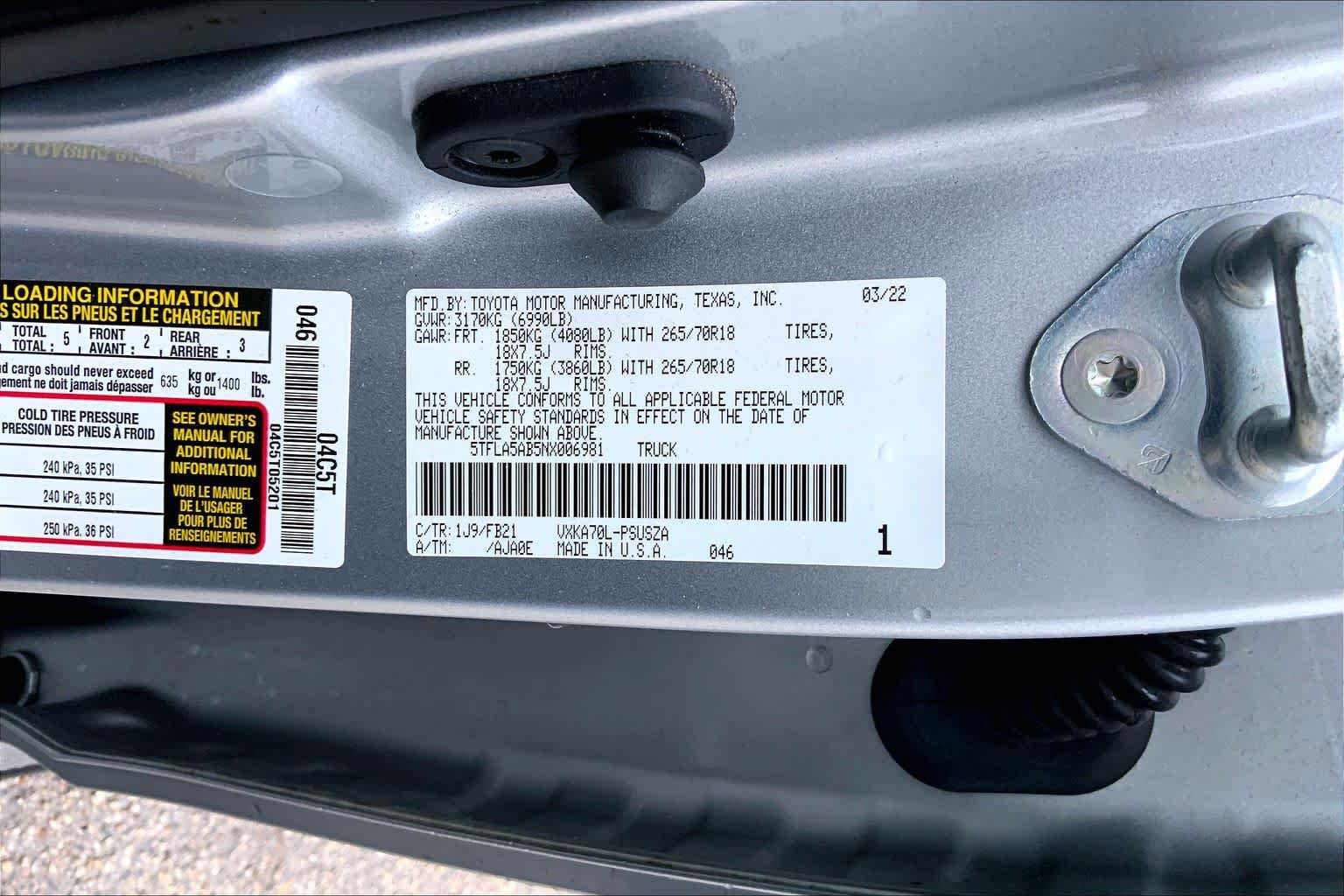 Used 2022 Toyota Tundra SR5 RWD image 34