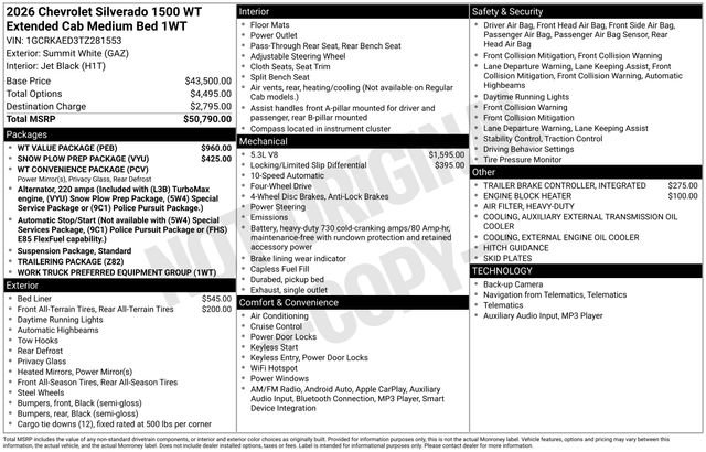 New 2026 Chevrolet Silverado 1500 W/T w/ WT Value Package image 5