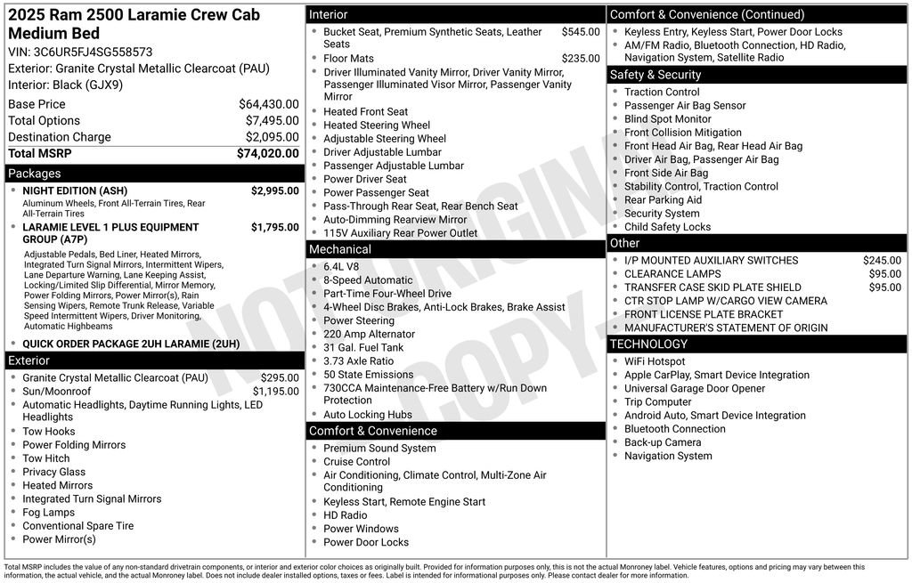 Used 2025 RAM 2500 Laramie w/ Night Edition image 12