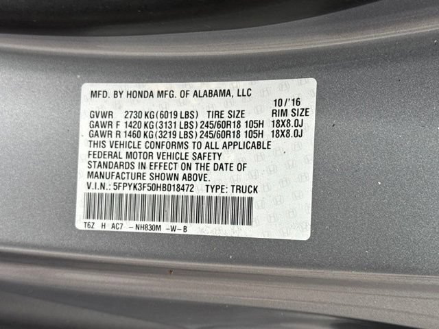 Used 2017 Honda Ridgeline RTL image 15