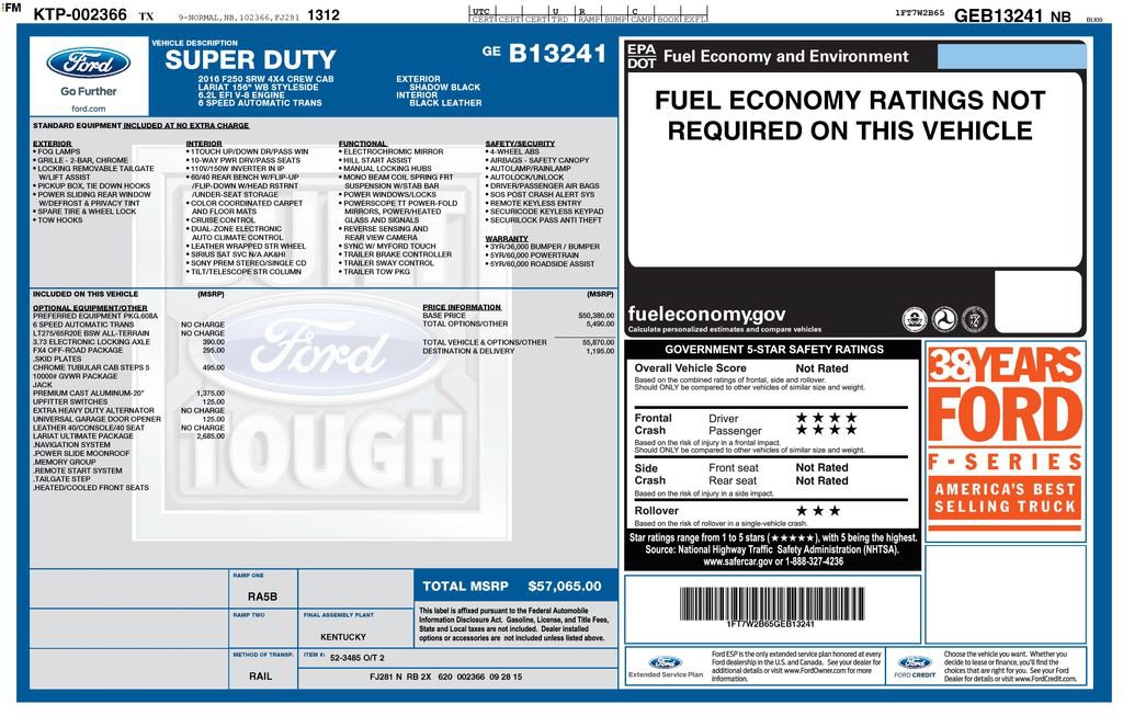 Used 2016 Ford F250 Lariat w/ Lariat Ultimate Package AWD/4WD image 43