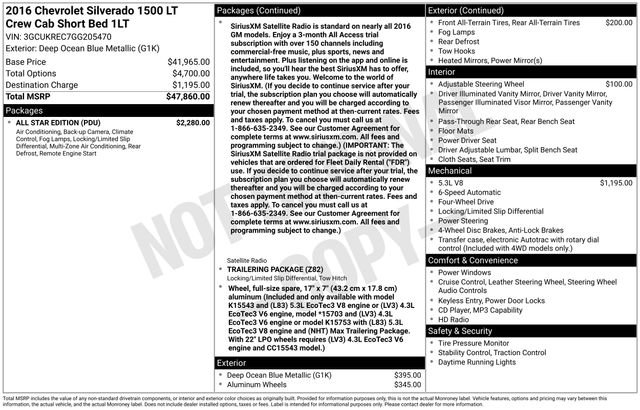 Used 2016 Chevrolet Silverado 1500 LT w/ All Star Edition image 6