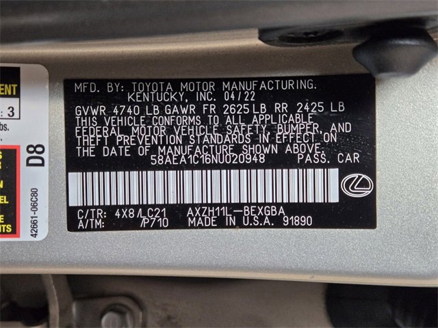 Certified 2022 Lexus ES 300h w/ Luxury Package image 29