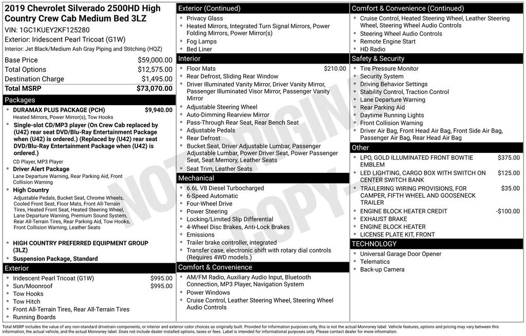 Used 2019 Chevrolet Silverado 2500 High Country w/ Duramax Plus Package image 39