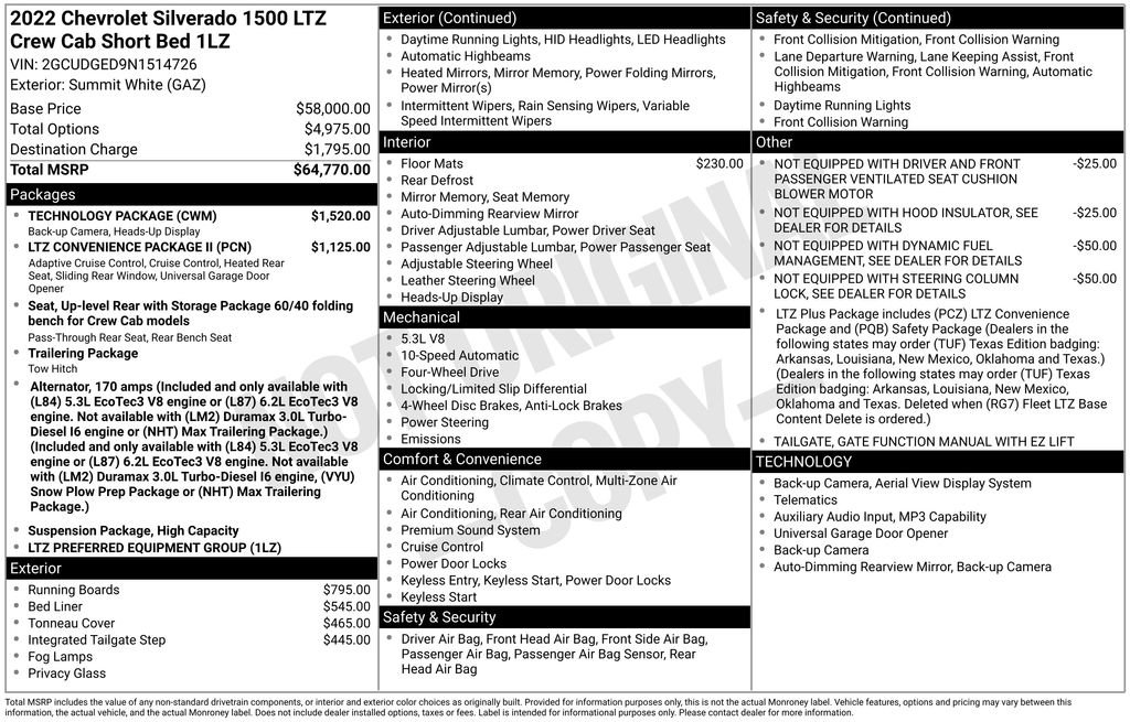 Used 2022 Chevrolet Silverado 1500 LTZ w/ Technology Package AWD/4WD image 41