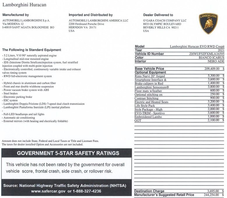 Used 2021 Lamborghini Huracan EVO image 14