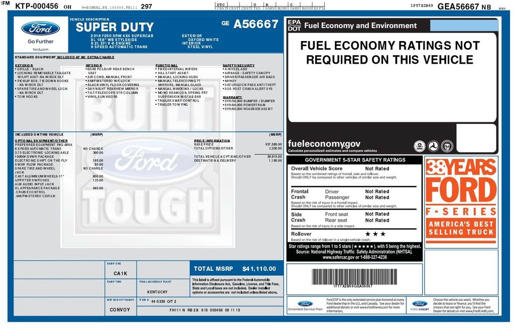 Used 2016 Ford F250 XL w/ XL Appearance Package AWD/4WD image 6