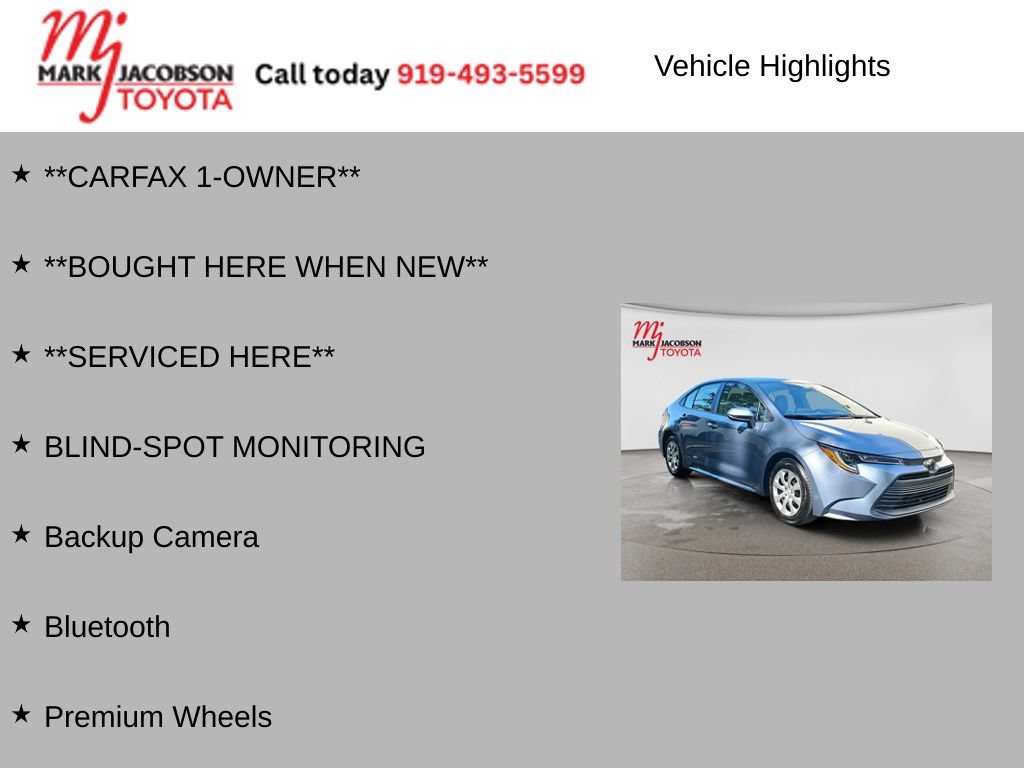 Used 2025 Toyota Corolla LE w/ Convenience Package FWD image 6