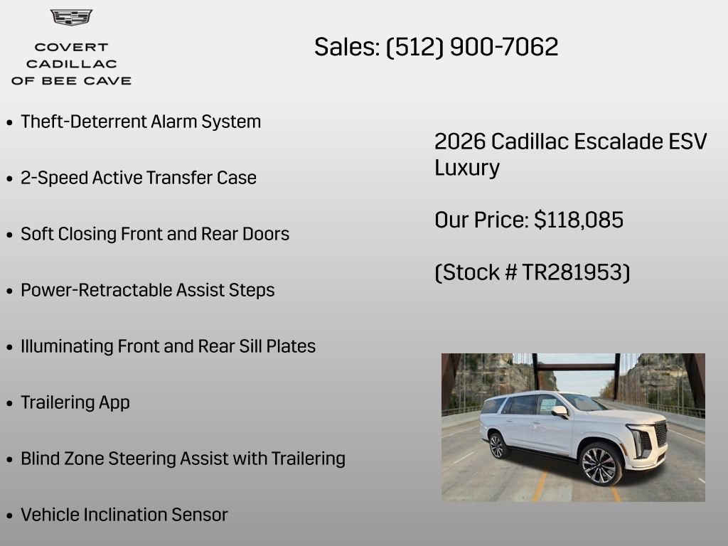 New 2026 Cadillac Escalade ESV Luxury w/ Touring Package AWD/4WD image 30