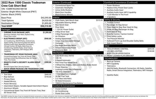 Used 2022 RAM 1500 Tradesman w/ Chrome Plus Package image 5