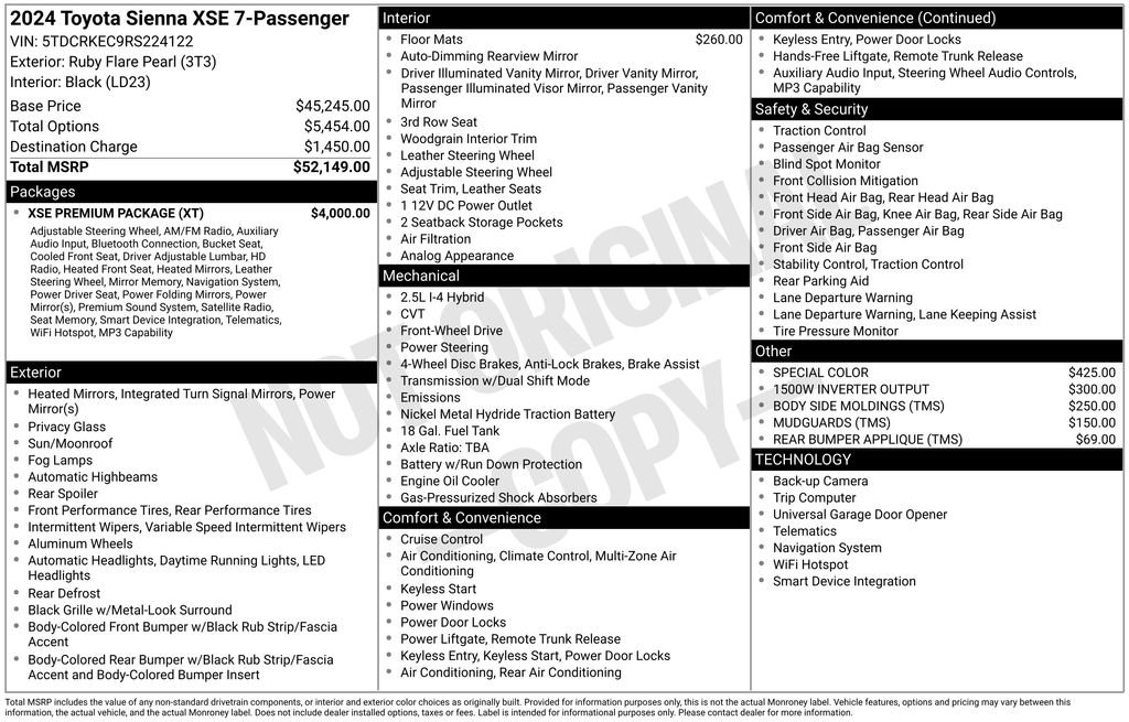 Used 2024 Toyota Sienna XSE w/ XSE Premium Package FWD image 7