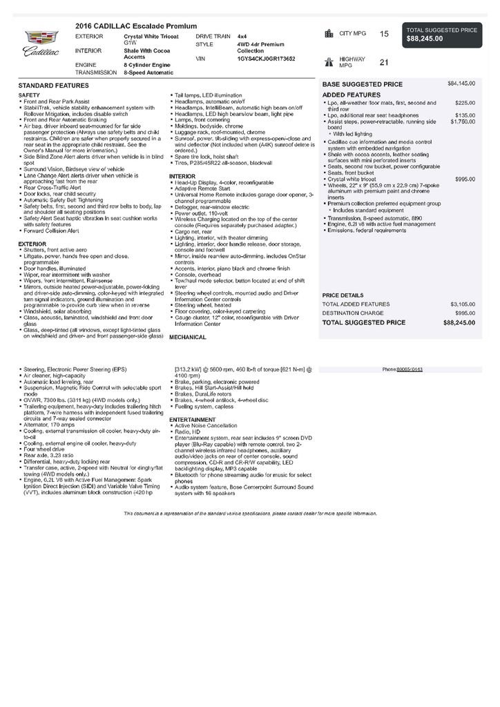 Used 2016 Cadillac Escalade Premium image 3