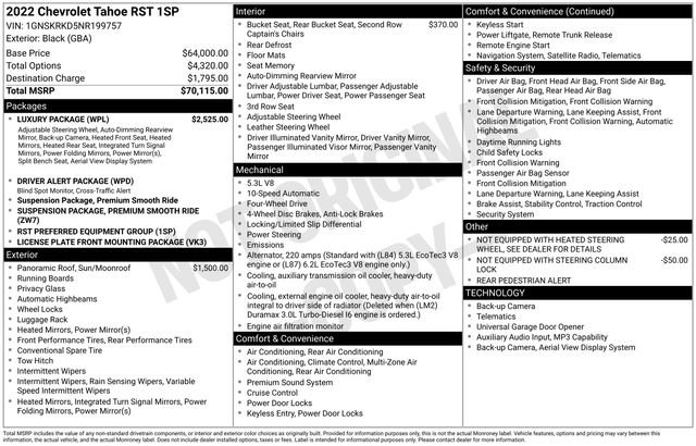 Certified 2022 Chevrolet Tahoe RST w/ Luxury Package AWD/4WD image 6