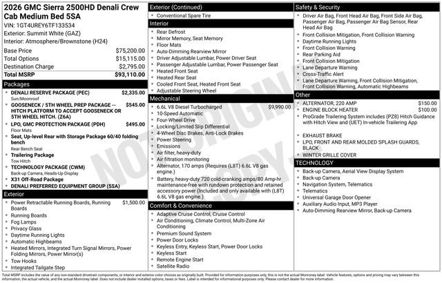 New 2026 GMC Sierra 2500 Denali w/ Denali Reserve Package AWD/4WD image 27