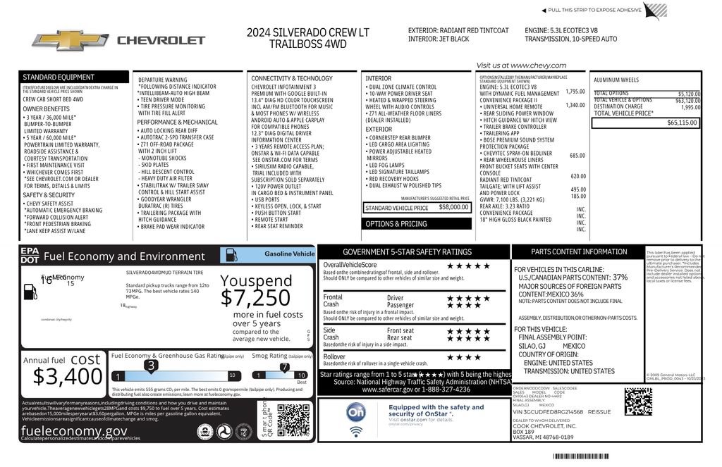 Certified 2024 Chevrolet Silverado 1500 LT Trail Boss w/ Convenience Package II AWD/4WD image 13