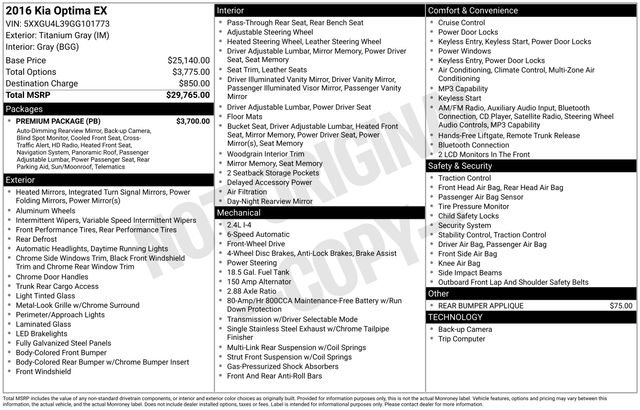 Used 2016 Kia Optima EX w/ Premium Package image 28