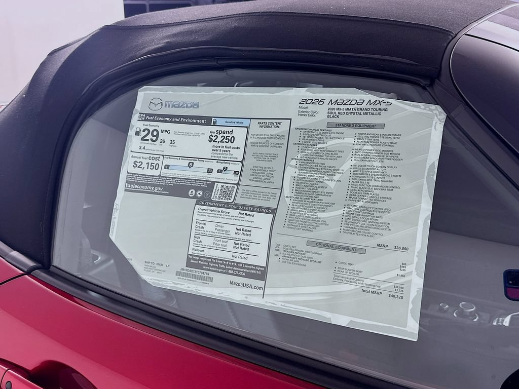 New 2026 MAZDA MX-5 Miata Grand Touring w/ Appearance Package RWD image 12