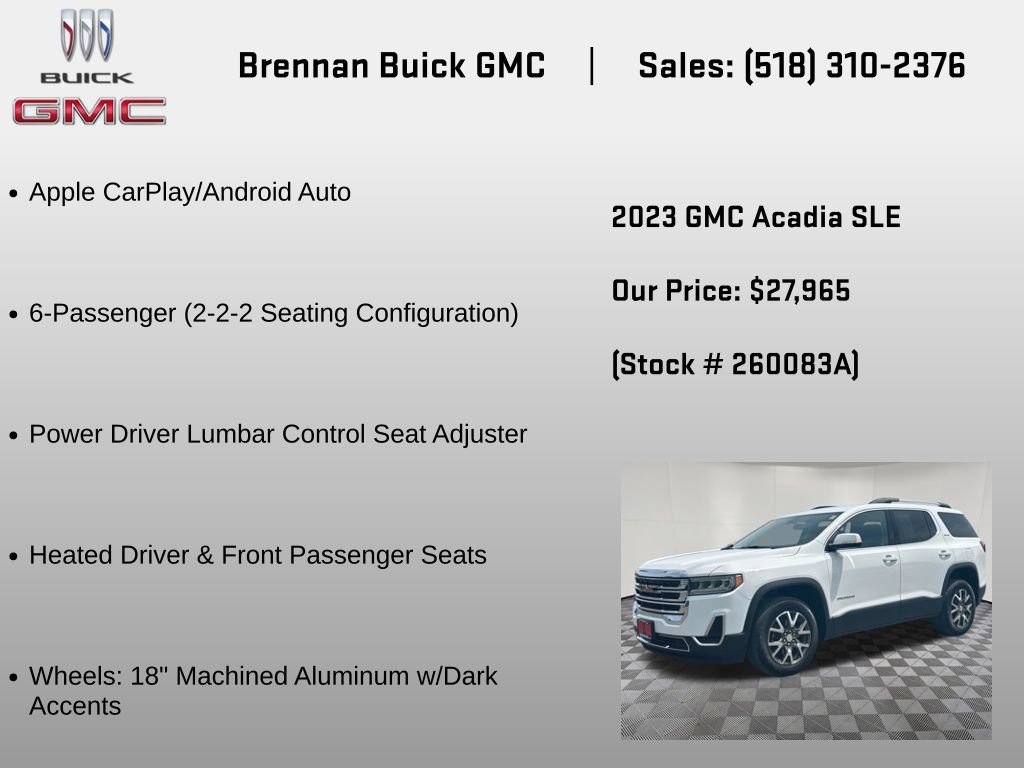 Certified 2023 GMC Acadia SLE w/ Driver Convenience Package AWD/4WD image 24