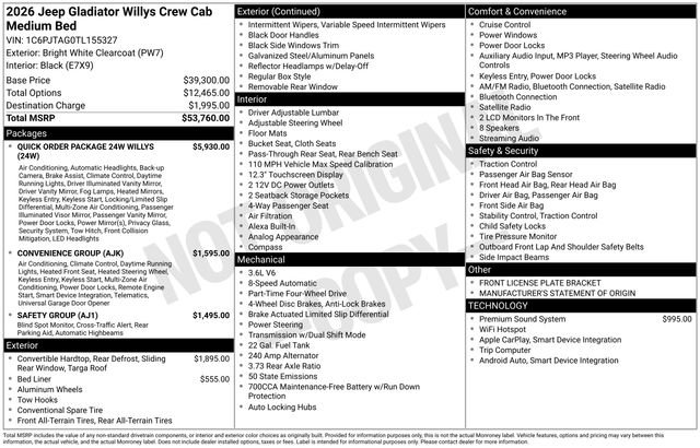 New 2026 Jeep Gladiator Sport AWD/4WD image 41