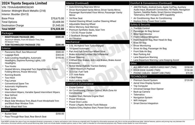 Certified 2024 Toyota Sequoia Limited w/ Nightshade Package AWD/4WD image 30