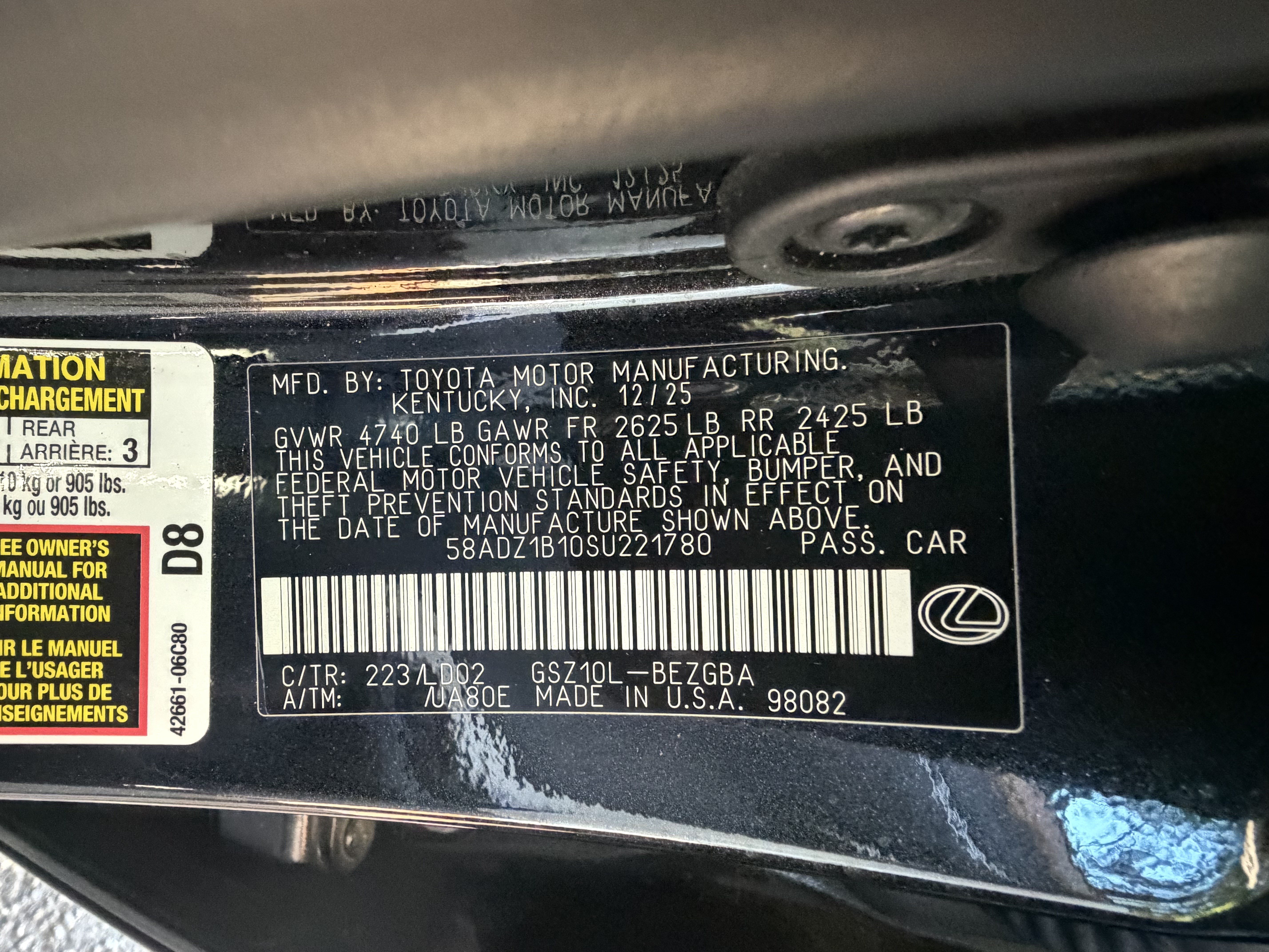 Used 2025 Lexus ES 350 w/ Premium Package FWD image 45