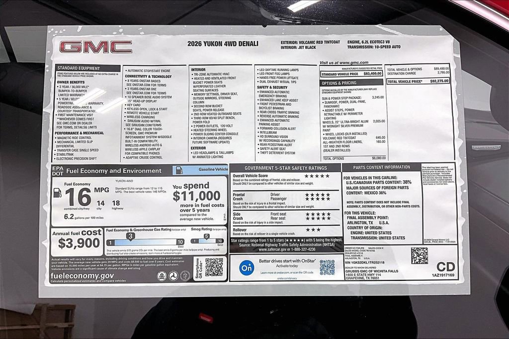 New 2026 GMC Yukon Denali w/ Sun & Power Step Package AWD/4WD image 41