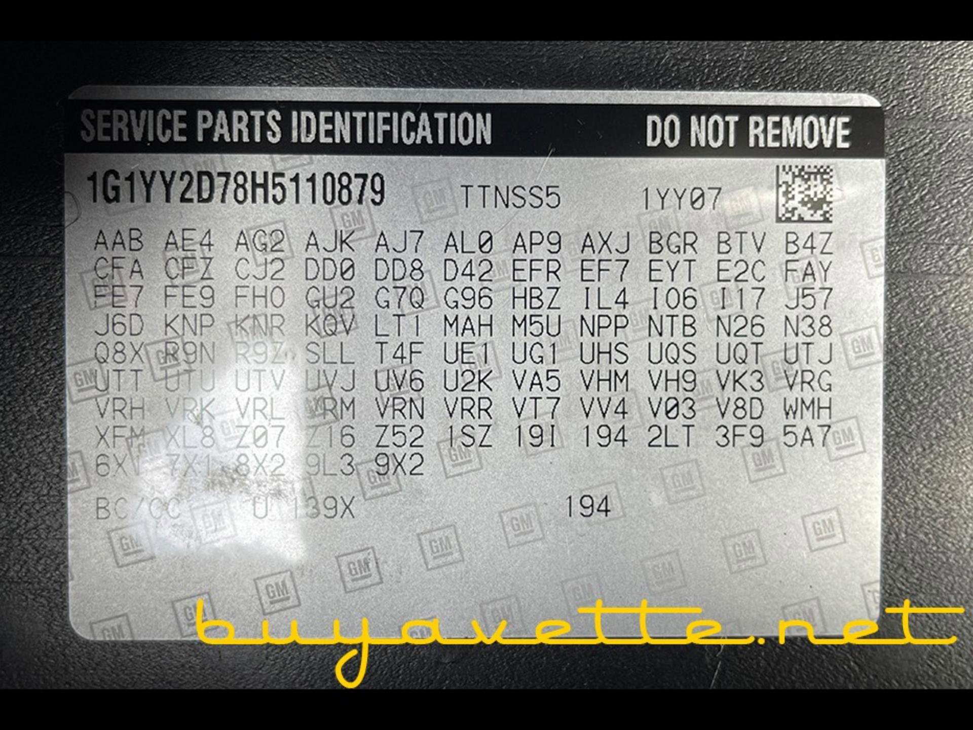 Used 2017 Chevrolet Corvette Grand Sport w/ Z07 Performance Package image 27