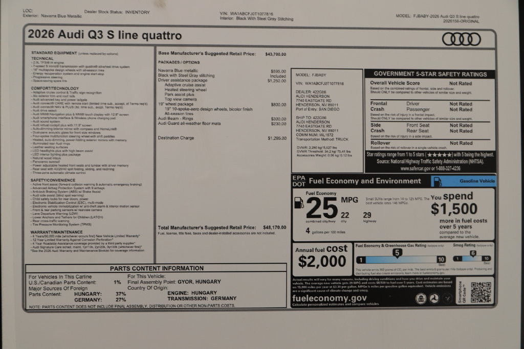 New 2026 Audi Q3 quattro 2.0T AWD/4WD image 36